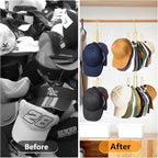 Hat Hangers for Closet, Stainless Steel Hat Organizer, Hat Racks for Baseball Caps, Cap Organizer for Baseball Caps, Gold, 1Pack