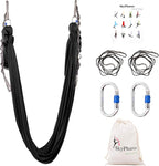 5.5 Yards Aerial Silks Yoga Swing Set - Aerial Yoga Hammock Kit Anti-Gravity Flying for Fitness, Low/Non Stretch Nylon Tricot Fabric Hardware Included for Dance