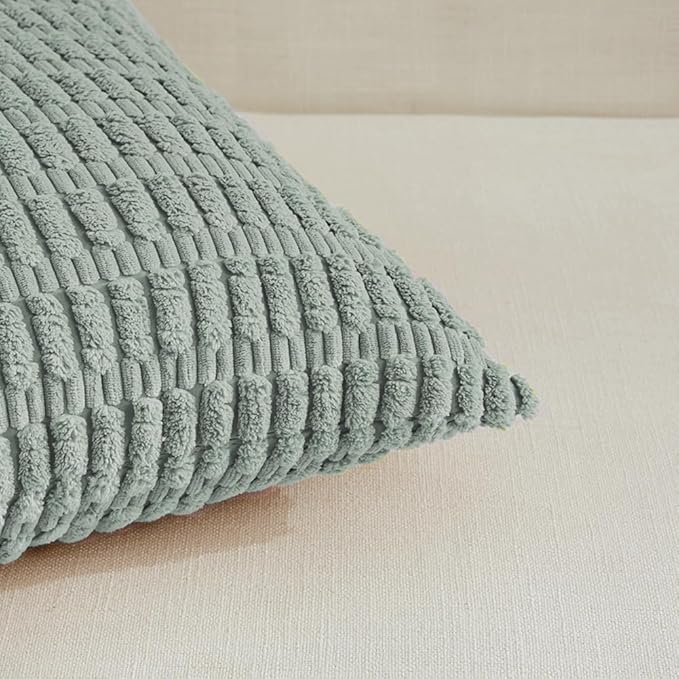 Fancy Homi 4 Packs Decorative Throw Pillow Covers for Living Room Couch Bed, Modern Farmhouse Boho Home Décor Accent Cushion Case, 26" x 26", Grey Blue