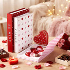 Thyle Decorative Books Fake Faux Aesthetic Coffee Table Books Decoration for Living Room Bedroom Office Shelf Bookshelf Decor(Valentines,Paper)