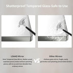 LOAAO 60X40 Inch Brushed Nickel Bathroom Mirror, Rounded Rectangle Silver Metal Frame Mirror, Brushed Nickel, Anti-Rust, Shatter Proof, Hangs Horizontally or Vertically