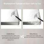 LOAAO 40X32 Inch Brushed Nickel Bathroom Mirror, Rounded Rectangle Silver Metal Frame Mirror, Brushed Nickel, Anti-Rust, Shatter Proof, Hangs Horizontally or Vertically
