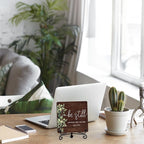 Inspirational Christian Desk Decor, Be Still And Know That I Am God Rutsic Sign, Desk Decorations For Office Home Living Room Bathroom, Eucalyptus Shelf Decor, Wooden Plaque With Stand (05)