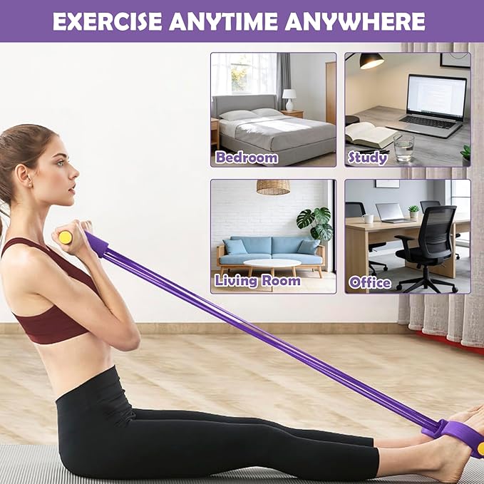 Multifunctional Pedal Resistance Band with Handle,4/6/8 Tubes for All Weights,Upgrade Heavy-Duty TPE Tubes with 300% Stretch for Full Body Workouts.