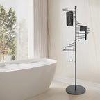 Floor Standing Scarves Organizer Scarf Stand Floor Standing Scarf Rack Scarf Hanger Floor Scarves Display Stand Freestanding 31.5Inch (black)
