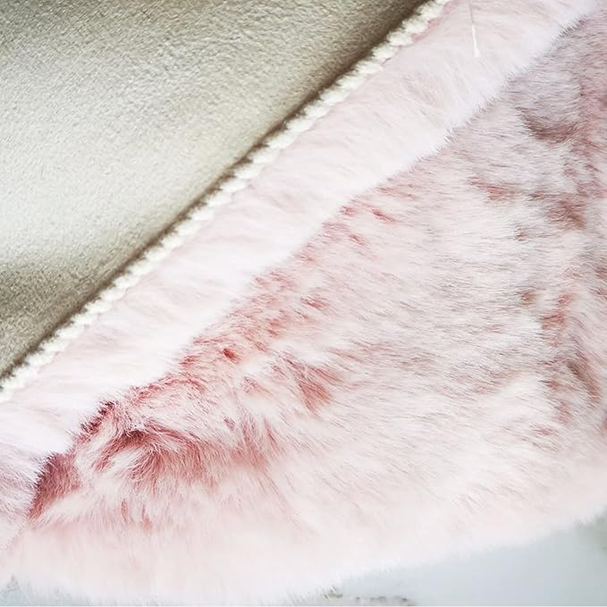 Ghouse Soft Faux Sheepskin Fur Rug 2x4 Pink Fluffy Bedside Rugs Plush Rug Shag Nursery Carpet Area Rugs for Living Room Bedroom Playing Room Decor