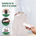 Hanging Vacuum Storage Bags For Clothes With Hand Pump,Coat Storage Bag Hanging,Vacuum Bags For Clothes,Space Saver Vacuum Storage Bags,Garment, Clothing, Dress, Suit, Long Coat, Jacket(Combo 6 Pack)