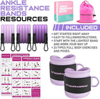 Ankle Resistance Bands with Cuffs, Ankle Bands for Working Out, Ankle Resistance Band for Legs and Glutes Workout Equipment, Butt Exercise Equipment for Women