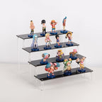 Acrylic Stands for Display,4 Tier Black Cupcakes Perfumes Figurines Display Stand Risers Shelf for Decoration and Organizer