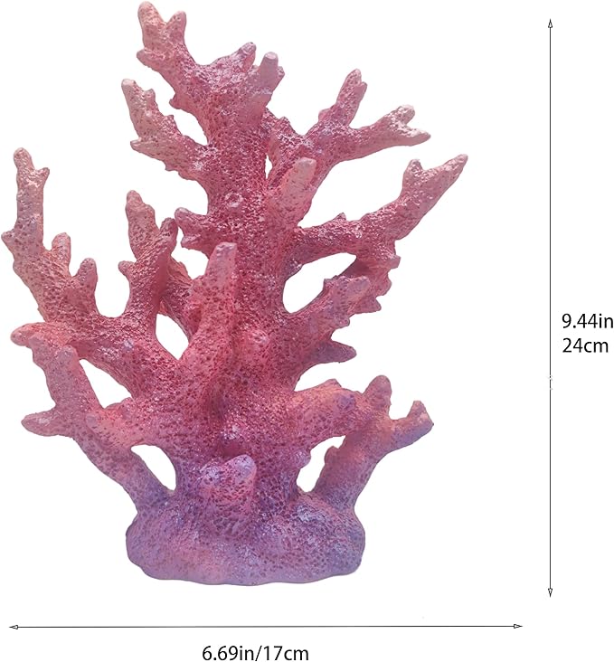 Etlemonde Beach Coastal Decor Coral Reef Home Decor Coral Statue Sculpture Home,Desk,Bathroom,Desktop Shelf Statue,Marine Themed Gifts (Gradient Purple Coral)