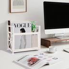 White Magazine Holder, Metal Magazine Rack Floor, Magazine Storage Basket, Mesh Magazine File Holder, Magazine Holders for Shelves，Magazine Stand for Desk, Folder Organizer Bin for Magazines