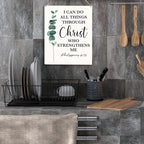 Christian Inspirational Wall Art I Can Do All Things Through Christ Who Strengthens Me Philippians 4:13 Wooden Hanging Sign Christian Bible Verse Wall Art Rustic Home Office Decoration 8 x 10 Inches