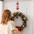 2 Pack Candy Cane Snowman Wreath Hangers for Front Door,Christmas Decoration Metal Over The Door Single Wreath Hook Ornament Door Wreath Hanger,Door Hanger for Wreath Front Door