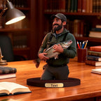 Personalized 3D Cartoon Photo Fishing Figurine Desktop Ornament Home Office Bedside Table Decoration From Your Photos To Office Desk Frames Gift‘S For Fathers Enthusiasts (Fishing cartoon)