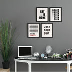 DSHFG Motivational Office Wall Art Prints Set of 4, Office Artwork Wall Decor, Just Be Yourself Motivational Quotes, 8x10 Unframed