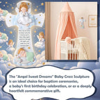 Wenqik 7.1 Inch Guardian Angel Baptism Decorative Hanging Resin Cross Sweet Dreams Baby Decorative Angels Cross Wall Decoration for Boys and Girls Keepsake Nursery Room Christening Gift