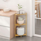 Wisuce Corner Shelf Stand - 3 Tier Bamboo Small Corner Bookshelf for Office Kitchen Bedroom Plant Stand Living Room Decor Small Space (Nature)