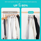 HOUSE DAY Premium Velvet Hangers 50 Pack Grey, Non-Slip Flocked Felt Hangers, Sturdy Clothes Hanger with 360° Rotatable Hook, Heavy Duty Durable Slim Coat Hanger for Closet Space Saving