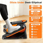 OLIXIS Under-Desk Elliptical Machine–Compact & Quiet Mini Pedal Exerciser with Adjustable Speed, LED Display, Portable Fitness Solution for Home or Office Workouts