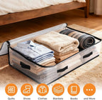 2 Pack Under Bed Storage Bags, 75L Foldable Clear Storage Containers with Handles, Dual Zippers for Comforter, Clothes, Bedding, Linen Sheets, Sweaters, Blanket Storage