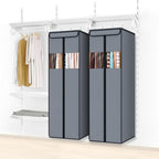 Zilink Garment Bags for Hanging Clothes 54" Hanging Storage Bags for Clothes with Clear Window Space Saving Garment Covers for Suits, Coats, Dresses, Grey