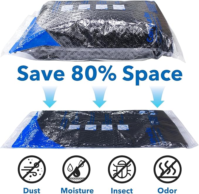 MEIQIHOME Vacuum Storage Bags, Space Saver Sealer Bags,Vacuum seal bags for clothing, Pillows, Comforters, Blankets, Bedding,32 COMBO