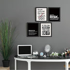 DSHFG Motivational Office Inspirational Wall Art Prints Set of 4, Think Outside the Box Motivational Balck Wall Art Posters for Office Home Decor, 8x10 Unframed