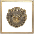 JJALIGHTS Exquisite Resin Animal Head Wall Sculpture (Gift Metal Frame) - Hedgie Imitation Copper Vintage Decor for Living Room, Bedroom & Office | Decorative Wall Hanging Art (Hedgehog)