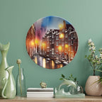 Decorative Plates for Wall Hanging, Grand Canal of Venice, Italy Colorful Painting Ceramic Plate, Wobble-Plate with Display Stand, Home Decor for Kitchen Cabinets, Farmhouse Round Tray 6 Inch