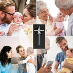 Tryuunion Baby Wall Cross Baptism Gifts for Boys and Girl, 7-inch Blessing Boy Baptism Crosses for First Holy Communion Christening and Dedication Baptismal Gifts (Silver Girl-7 in)