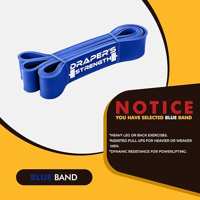 Draper's Strength Heavy Duty Resistance Stretch Loop Bands for Powerlifting Workout Exercise and Assisted Pull Ups
