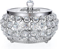 Hipiwe Crystal Jewelry Trinket Box with Glass Lid Large Silver Mirrored Treasure Box Decorative Jewelry Box Ring Earrings Necklace Storage Keepsake Box Gift for Women