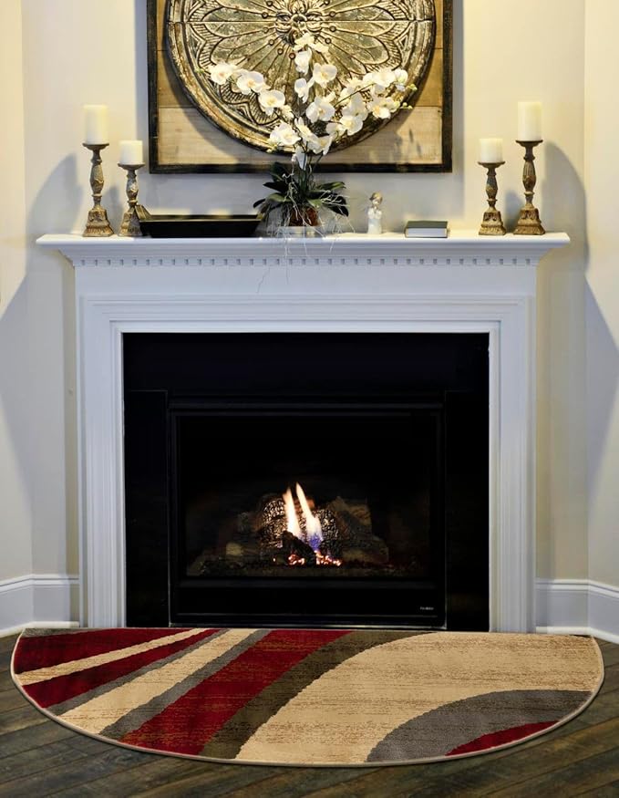Unique Loom Barista Collection Area Rug - Ngada (2' 7" x 4' 1" Hearth, Beige/Red)