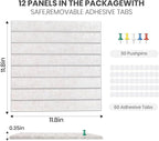 Large Cork Board Alternative 48” X 36” Felt Bulletin Board Tiles, with 30 Pushpins, 60 Adhesive Tabs,12-Pack Slat Wall Paneling, Cork Boards for Office Push Pin Board Felt Board - Oatmeal