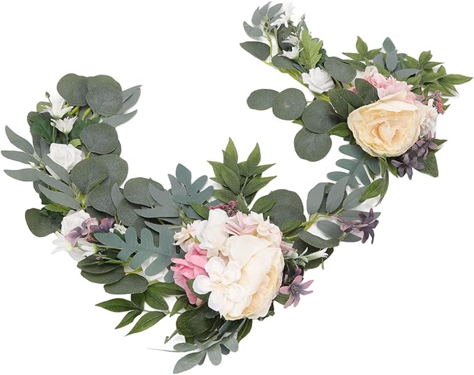 2pcs Top ABS Hanging Flower Swags - Lifelike Artificial Decorative Arch Flowers for Wedding, Party, Photography & Outdoor Events