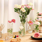 Fixwal 4pcs Clear Glass Cylinder Vases, 4, 6, 8, 10 Inch Tall Cylinder Vases for Centerpieces, Glass Flower Vase Floating Candle Holder Vase for Table Shelf, Party, Wedding, Home Decor