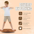 Wooden Balance Board with Maze Wobble Board with 2 Beads Rocker Balance Disk for Leg Workout, Exercise Training, Physical Therapy, Bodyweight Fitness, Skiing, Surfing, Skateboarding