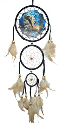 Remorelt Wolf Eagle Bear Dream Catcher Bedroom Wall Decor, Christmas Home Decoration, Room Accessory, White Moon Feather Decoration - Unique Home Craft Wall Pendant (DC17 6Inch Flying Eagles)
