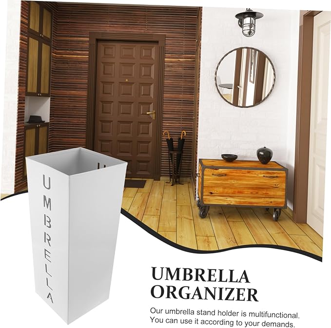 Metal Umbrella Stand Storage Bucket Multi-functional Umbrella Holder for Entryway Sturdy Indoor Organizer for Magazines and Walking Sticks Stylish and Practical Design