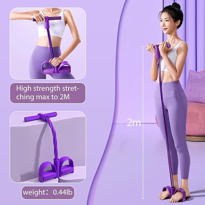 6-Tube Pedal Puller Resistance Rope,Foot Pedal Resistance Band,Yoga Elastic Exercise Bands, for Women Jump Fitness, Abdomen/Arm Weight/Waist/Leg Stretching Slimming Training