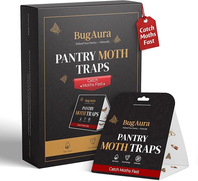 16 Pack Pantry Moth Traps for House Indoor – Advanced Red Line Formula Pantry Moth Traps with Pheromones Prime – Safe & Non-Toxic – Targets Indian Meal Moths & Other Pantry Moths