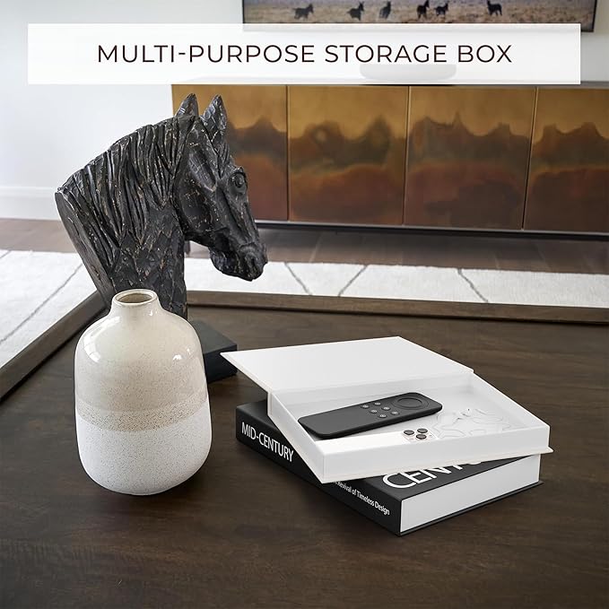 Aesthetic Decorative Books - Set of 2 Stylish Boxes Enhance Your Coffee Table, Bookshelf or Mantel Decor - Beautiful Fake/Faux Books for Modern Home Decoration, Photo Storage and as a Keepsake Box