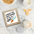 Adhd Side Quest Sign, Funny Wood Box Sign, Country Farmhouse Style Wood Box Decor Signs, Funny Gift For Friend Colleague, Farmhouse Home Office Decor
