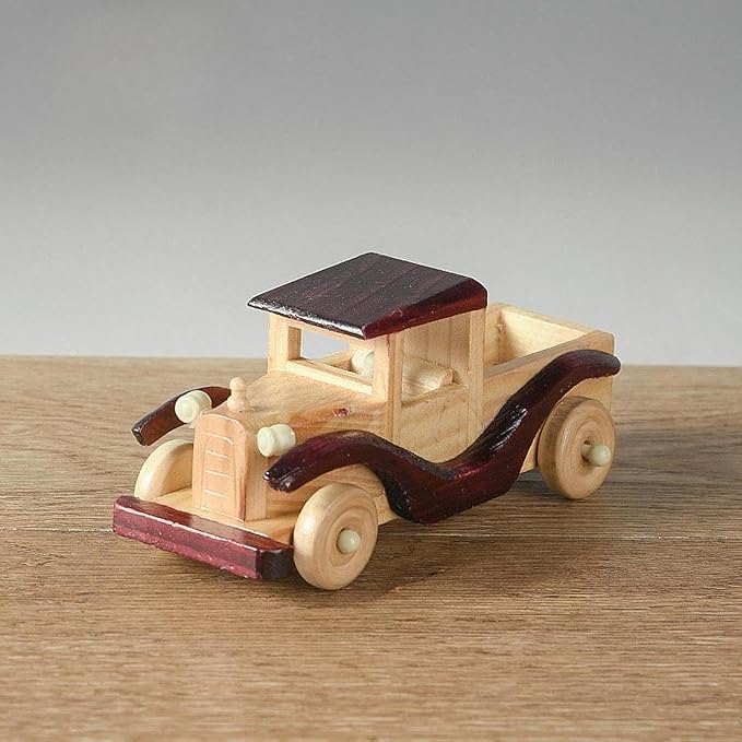 Vintage Car Model,Collectible Vehicle Figurine Gift Toy Novelty Handcrafted Miniature Automobile Wooden Ornament for Friend, Style A