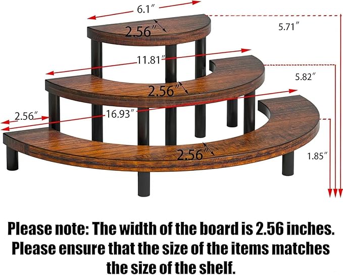 3-Tier Wooden Display Risers, Rustic Cupcake Stand, Perfume Organizer, Dessert Table Display Set for Party & Home Decor (2 Pack Brown)