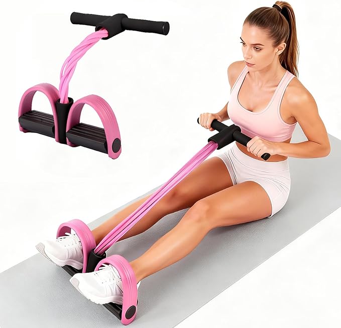 Multifunction Tension Rope, 6-Tube Elastic Yoga Pedal Puller Resistance Band, Natural Latex Tension Rope Fitness Equipment, for Abdomen/Waist/Arm/Leg Stretching Slimming Training