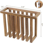 MyGift 11 Inch Premium Acacia Wood Wall Mounted Magazine Rack and File Folder Holder, Mid Century Modern Home Office Hanging Storage for Oversized Magazines
