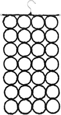 Super Z Outlet Foldable 28 Ring Hole Slots Space Saving Clothing Closet Hanger Scarf, Ties, Belts, Socks Organizer for Home Bedroom, Bathroom, Living Room (Black)