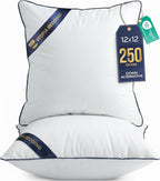 Utopia Bedding Throw Pillow Inserts (Pack of 2, White), 12 x 12 Inches Decorative Indoor Pillows for Sofa, Bed, Couch, Cushion Sham Stuffer