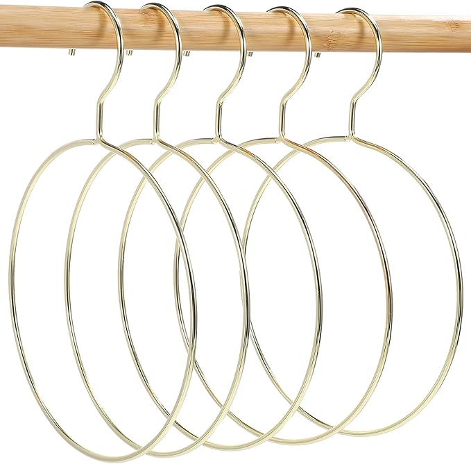 Round Clothes Hangers Metal Scarf Organizer Circular Holder for Closet Storage Home Laundry Accessories 10.03X7 Inch